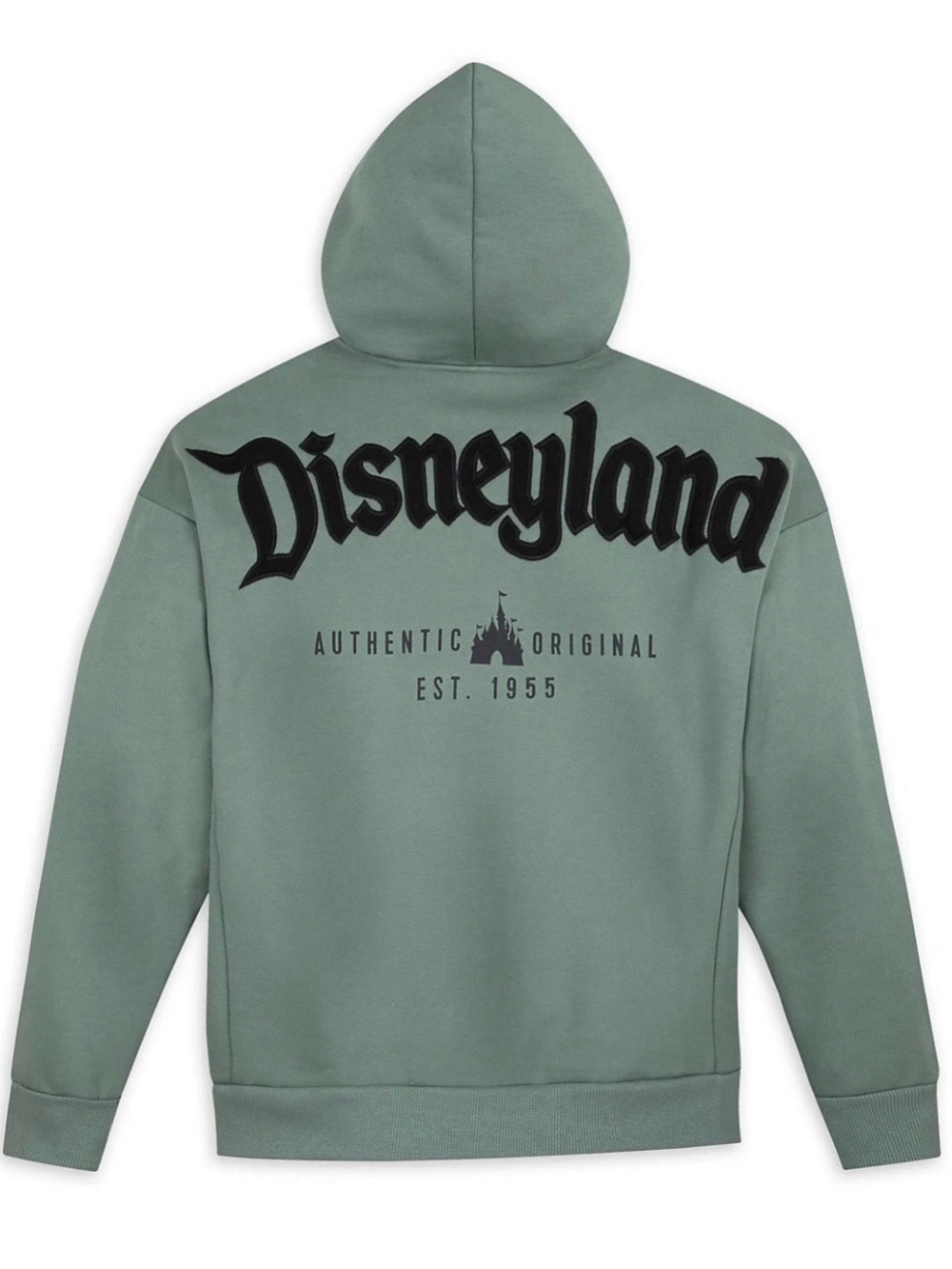 Disneyland Women's Sage Green Pullover Hoodie with Black Logo